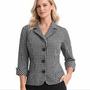 Tan Jay | Black White Check Vintage Tailored Jacket